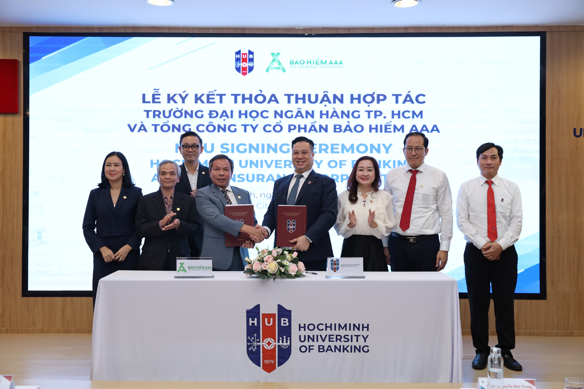 TỔNG CÔNG TY CỔ PHẦN BẢO HIỂM AAA KÝ KẾT HỢP TÁC CÙNG ĐẠI HỌC NGÂN HÀNG THÀNH PHỐ HỒ CHÍ MINH