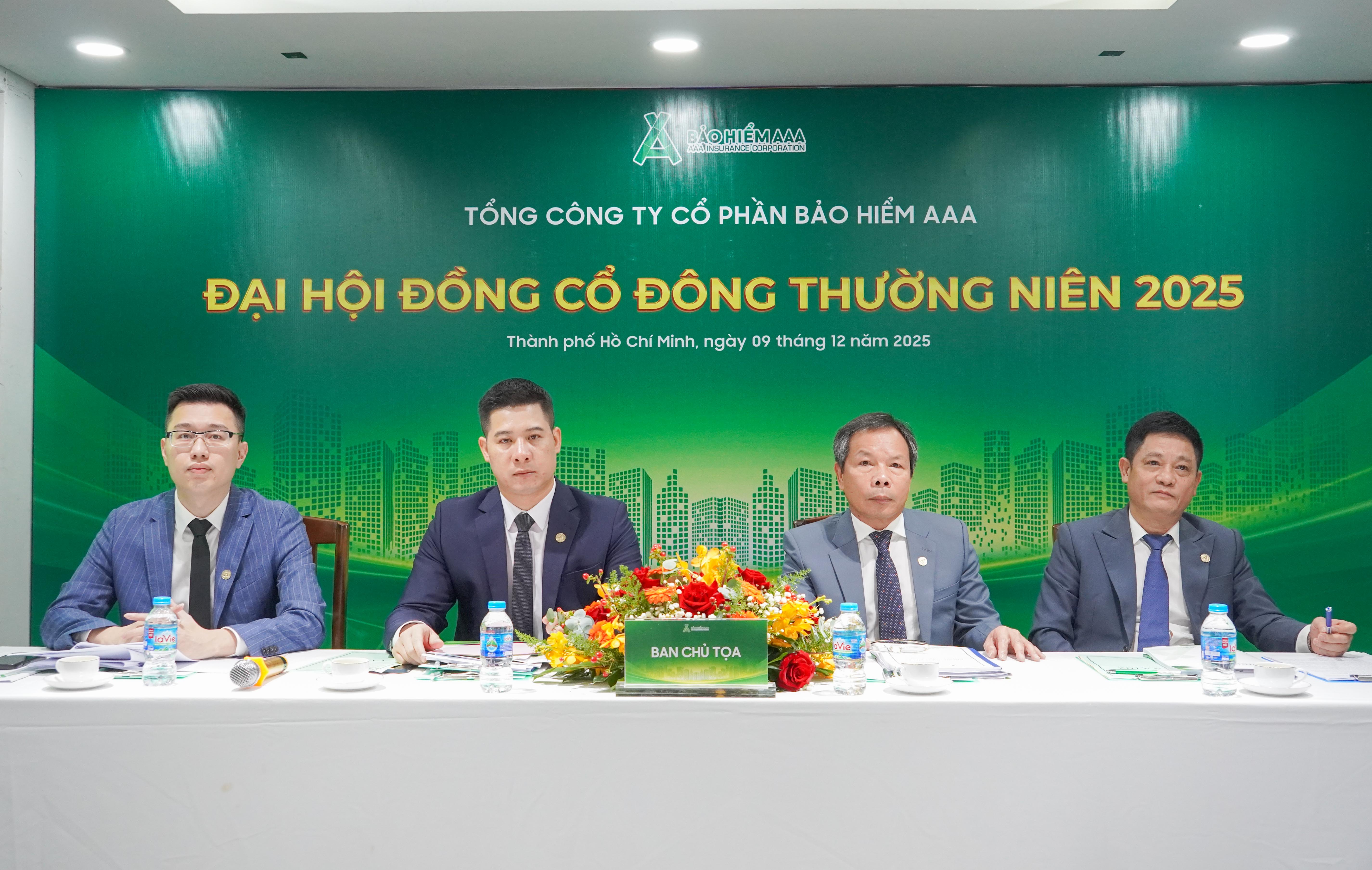 TỔNG CÔNG TY CỔ PHẦN BẢO HIỂM AAA TỔ CHỨC THÀNH CÔNG ĐẠI HỘI ĐỒNG CỔ ĐÔNG THƯỜNG NIÊN NĂM 2025